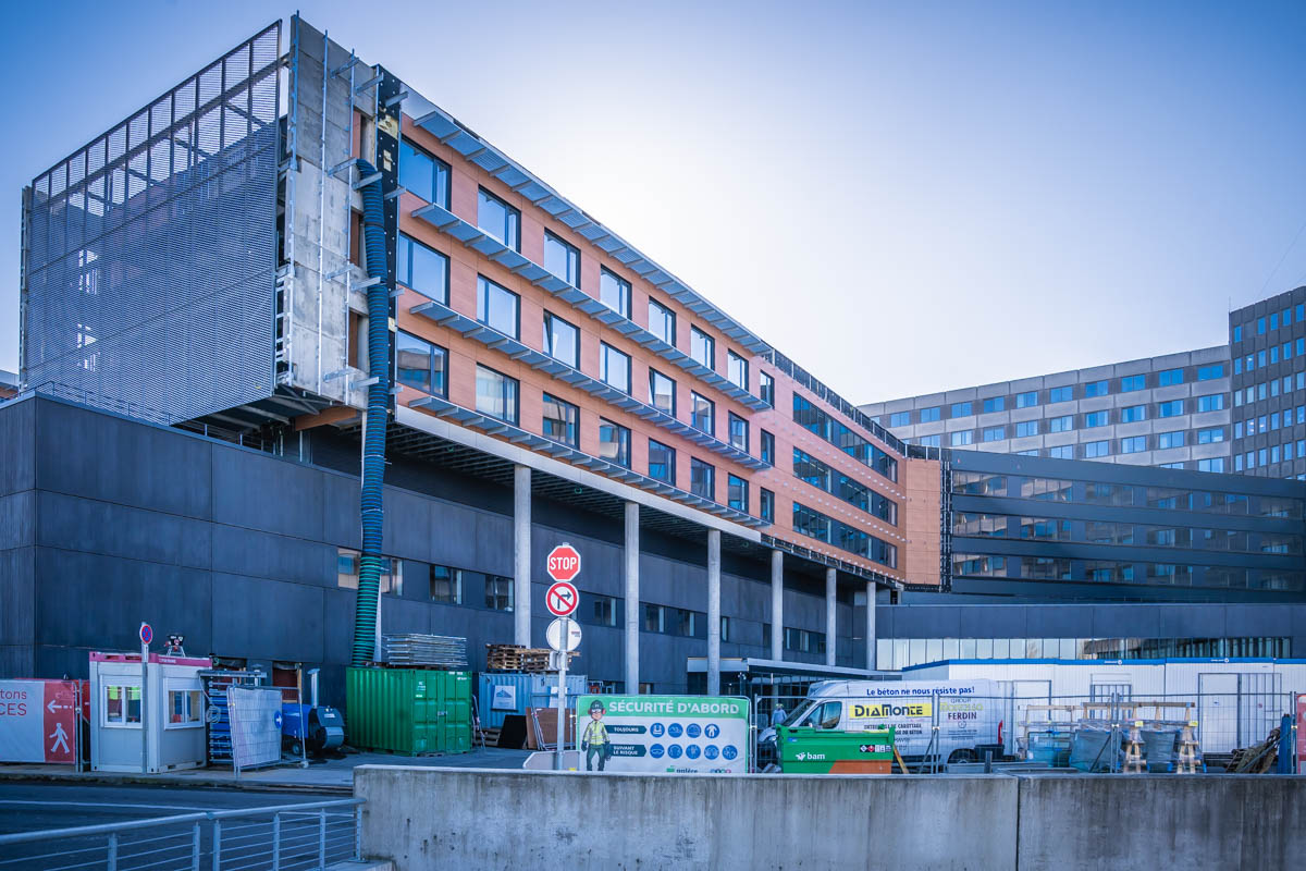 Multitechnieken voor de nieuwe vleugel K in CHU Tivoli La Louvière